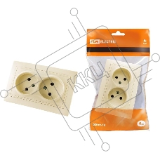 Розетка двухместная слоновая кость 10А 250В SQ1814-0113 TDM Таймыр (кратно 1)