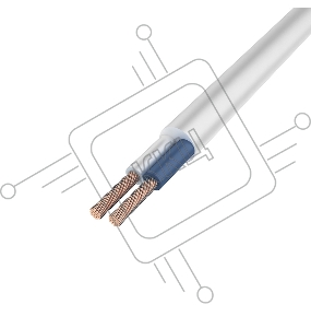 Провод соединительный ПВС 2x1,0 мм², белый, длина 20 метров, ГОСТ 7399-97  REXANT