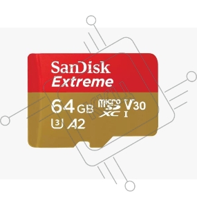 Флеш карта microSD 64GB SanDisk microSDXC Class 10 UHS-I A1 C10 V30 U3 Extreme 170MB/s