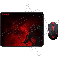 Мышь беспроводная + коврик Defender Redragon M601WL-BA черный, 2400 dpi, радиоканал, USB, кнопки - 6