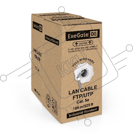 Кабель ExeGate Special UTP 4 пары кат.5e CCA, 26AWG, бухта 100м, серый, PVC