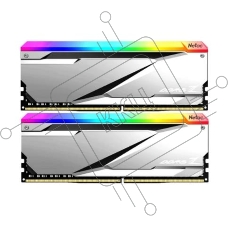 Оперативная память NETAC, DDR5, 32GB (2x16GB), 6200MHz, CL32, с радиаторами, RGB, серебристый