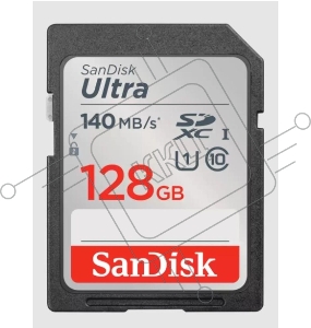 Флеш карта SD 128GB SanDisk SDXC Class 10 UHS-I Ultra 140MB/s