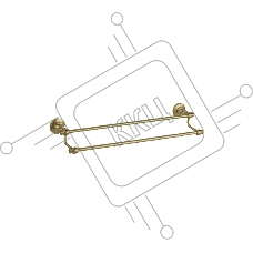 Держатель для полотенец Potato Bronze настенный, двойной 65 см P2609 антикварная бронза