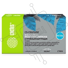 Картридж струйный Cactus CS-F6U16AE (953XL) голубой (26 мл) для HP OJ Pro 7740/8210/8218/8710/8715