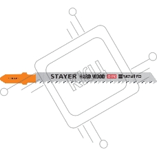 Полотна для эл/лобзика STAYER T101BF, Bi-Metal, по твердому дереву, Т-хвостовик, шаг 2,5мм, 75мм, 2шт, STAYER Professional