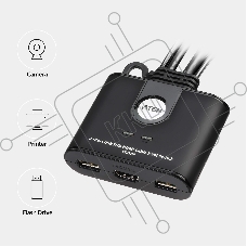 Переключатель KVM 2-Port USB FHD HDMI Cable KVM Switch