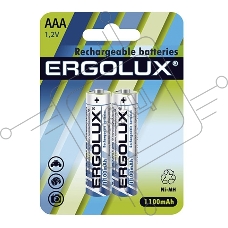 Аккумулятор Ergolux AAA-1100мА.ч Ni-Mh BL-2 NHAAA1100BL2 1.2В (блист.2шт)