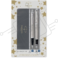 Набор ручек Parker IM Core FK221 (2183058) Stainless Steel CT M сталь нержавеющая подар.кор. ручка перьевая, ручка шариковая