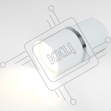 Спот GWL-GU10-M-IP20 Белый + Серебярное кольцо Диаметр