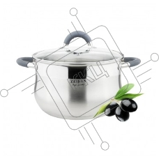 Кастрюля со стеклянной крышкой Zeidan Z-50250 2,1 л - 2.1 л (д.16х10.5 см), нерж.сталь, внутренняя - матовая полировка, снаружи - комбинированная полировка, шкала литража, ручки с силиконовым покрытием, КАПСУЛИРОВАННОЕ ДНО, ПОДАРОЧНАЯ УПАКОВКА С ПЛАСТИКОВ