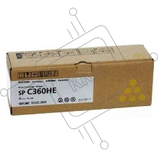 Картридж лазерный Ricoh SP C360HE жёлтый для SP C360DNw/SP C360SNw/SP C360SFNw/SP C361SFNw 6000 страниц.