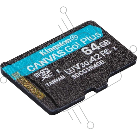 Флеш карта  Kingston 64GB microSDXC Canvas Go Plus 170R A2 U3 V30 Single Pack w/o ADP EAN: 740617301175