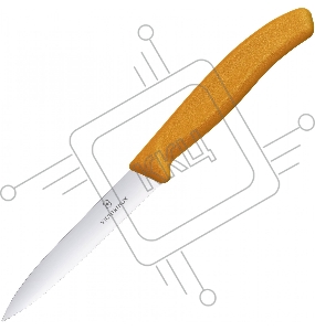 Нож кухонный Victorinox Swiss Classic (6.7736.L9) стальной для чистки овощей и фруктов лезв.100мм серрейт. заточка оранжевый без упаковки