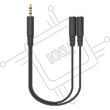 Адаптер аудио A4Tech AD-3P 2xJack 3.5 (f)/Jack 3.5 (m) 0.2м. черный