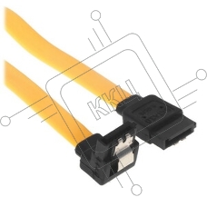 Кабель интерфейсный SATA Cablexpert CC-SATAM-DATA90-YL-50CM, Sata3 7pin/7pin, мет.защелка, угловой разъем, 50 см, желтый, пакет