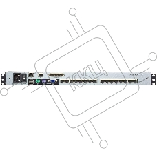 Переключатель консоли электронный, 16 портов PS/2, ж/к экран 17