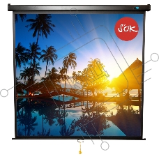Экран Sakura 150x150см Wallscreen 1:1 настенно-потолочный рулонный белый  84' Matt White (MW), черный корпус