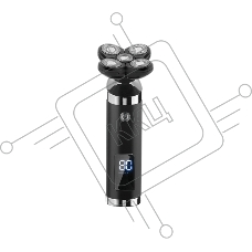 Бритва Centek CT-2151 (черн) ротор 4D, ВЛАЖНОЕ БРИТЬЁ, 5 плав.голов, USB, зарядка 1 час, LiIon800мAч