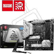 Материнская плата MSI MAG B760M MORTAR WIFI II, LGA 1700, Intel B760, 4xDDR5, 4xSATA, 3xM.2, 1xPCIe 5.0 x16, 1xPCIe 4.0 x4, 1xHDMI, 1xDP, 1xUSB Type-C, 1x2.5Gb LAN, 3xUSB-A 2.0, 3xUSB-A 3.2 Gen 2, 5x3.5 мм, 7.1, mATX