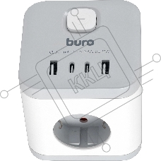 Сетевой разветвитель Buro BU-PW3UC-W (3 розетки) белый (коробка)