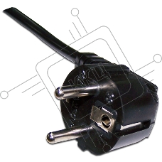 Шнур питания Lanmaster C19-Schuko угловая, 3х1.5, 220В, 16А, черный, 0.5 метра