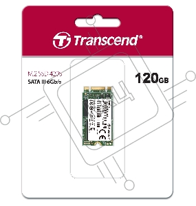 SSD диск M.2 Transcend 120Gb MTS420 (SATA3, up to 560/340MBs, 85000 IOPs, 3D TLC, 22х42мм) <TS120GMTS420S>