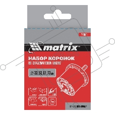Набор коронок по керамической плитке MATRIX 72840, 33-53-67-73 мм, 6-гранный хвостовик