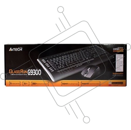 Клавиатура + мышь A4TECH W 9300F USB (черный), 2.4G наноприемник
