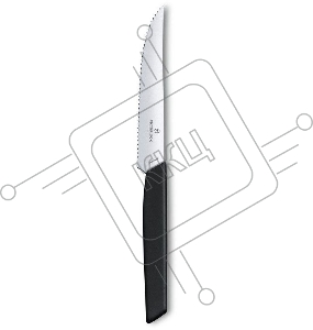 Нож кухонный Victorinox Swiss Modern (6.9003.12W) стальной столовый для стейка лезв.120мм серрейт. заточка черный