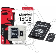 Флеш карта microSDHC 16Gb Class10 Kingston <SDCIT2/16Gb> Industrial Temperature Class UHS-I с адаптером