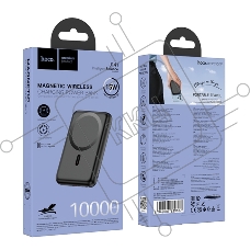 Внешний аккумулятор Powerbank HOCO J141 Grace с быстрой беспроводной зарядкой (магнитный), черный