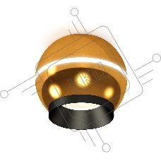 Светильник Ambrella Light XS1105001 PYG/PBK золото желтое полированное/черный полированный MR16 GU5.3 LED3W 4200K(C1105,N7031)