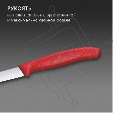 Нож кухонный Victorinox Swiss Classic (6.7601.C1) стальной разделочный для овощей лезв.80мм прямая заточка красный