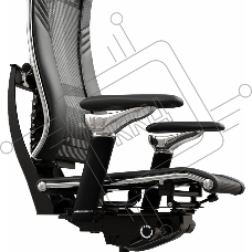 Кресло руководителя эргономичное Метта Yoga Spine Triumph B2 (Черный CC.50.15.13A) Infinity Easy Clean экокожа/сетка с подголов. крестов. алюминий хром