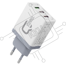 Сетевое зарядное устройство Qumo Quick Charge 3.0 3 USB (Charger 019), Quick charge 3.0, 3 USB, QC 3.0 + 2,1A, белый