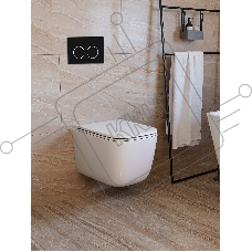 Инсталляция с унитазом комплект BAU IDEAL 6 в 1: унитаз подвесной безободковый торнадо Bau Dream 51х35, быстросъемное сиденье микролифт, кнопка смыва BAU Round, черная матовая