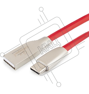 Кабель USB 2.0 Cablexpert CC-G-USBC01R-1M, AM/Type-C, серия Gold, длина 1м, красный, блистер
