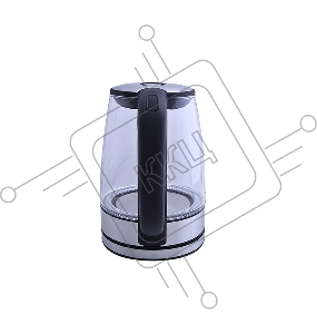 Чайник Centek CT-0030 черный стекло 1.7л, 2200Вт, внутр. LED подсветка,защита от вкл б/воды