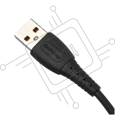 Кабель GoPower GP07L USB (m)-Lightning (m) 1.0м 2.4A силикон черный (1/200/800)
