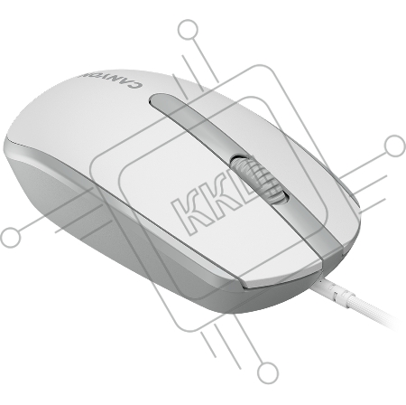 Мышь Canyon Wired  optical mouse with 3 buttons, DPI 1000, with 1.5M USB cable,White grey, 65*115*40mm, 0.1kg