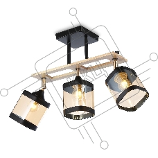 Светильник Ambrella light TR9527/3 BK/FGD/TI черный/золото/янтарь E27/3 max 40W 620*100*290