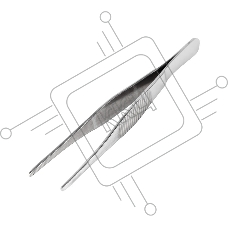 Пинцет прямой, рифленый 125 мм (блистер) REXANT