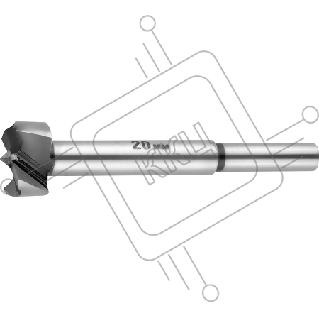Сверло Форстнера по дереву, URAGAN 29995-20, d =20мм [29995-20]