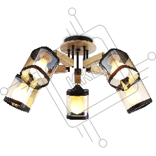 Светильник Ambrella light TR9529/5 BK/GD/TI черный/золото/янтарь E27*5 max 40W D670*260