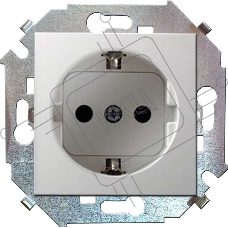 Механизм розетки 1-м СП Simon15 защ. шторки с заземл. бел. Simon 1591443-030