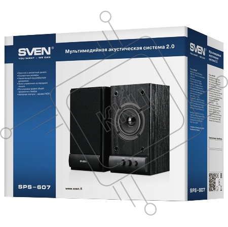 Колонки Sven SPS-607 2.0 черный 6Вт