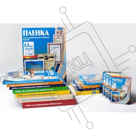 Пленка для ламинирования Office Kit 100мкм A4 (100шт) глянцевая 216x303мм PLP10623