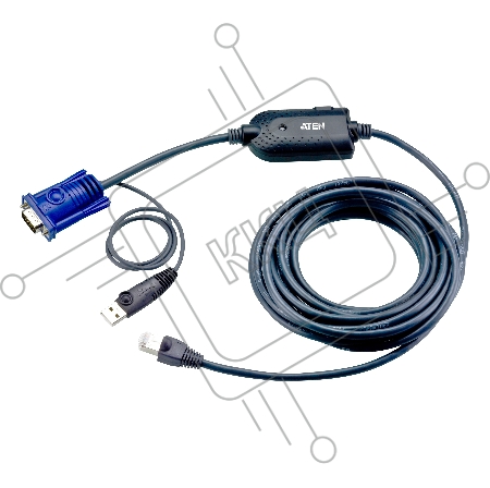 Модуль удлинителя, SVGA+KBD+MOUSE USB,   4.5 метр., для подкл. комп. к перекл. KH15xxA/KH15xxAi/KL15xxA/KH25xxA, макс.разреш. 1600х1200, RJ45+HD-DB15+USB A-тип, Female+2xMale, без Б.П., (DDC2B) USB CPU Module/cat 5 cable for KH2516A