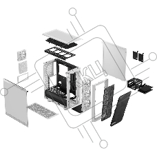 Корпус ПК без блока питания Fractal Design Meshify 2 Compact RGB TG Light Tint, Midi-Tower, 4x120mm RGB, 2xUSB-A 3.2 + 1xUSB 3.2 Type-C ATX, mATX, mITX White